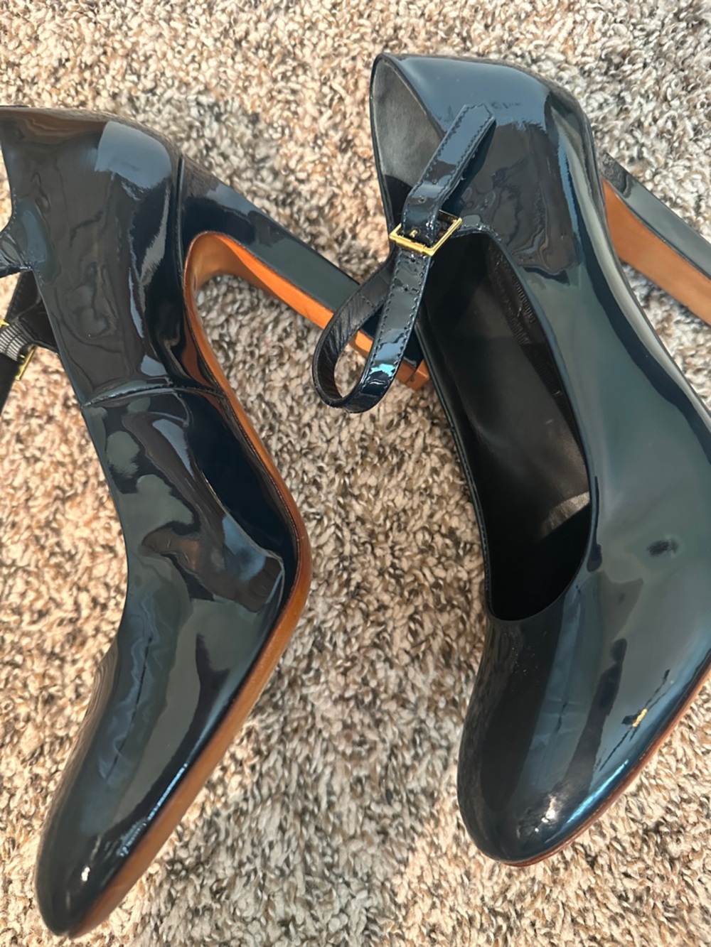 Celine Navy Patent Mary Jane Heels with box and dust bags  Size 37 - Picture 3 of 15